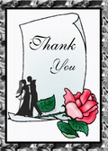 Wedding Thank you card cover red rose design